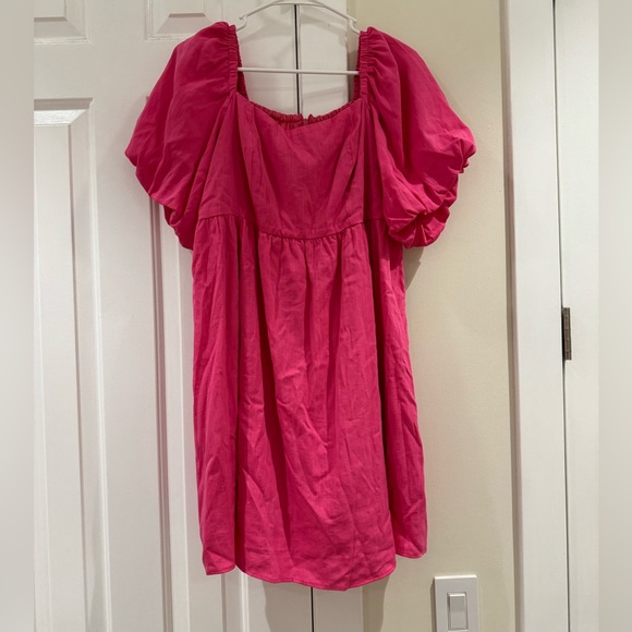 MACYS PINK PUFF SLEEVE DRESS 🎀 - Picture 1 of 3